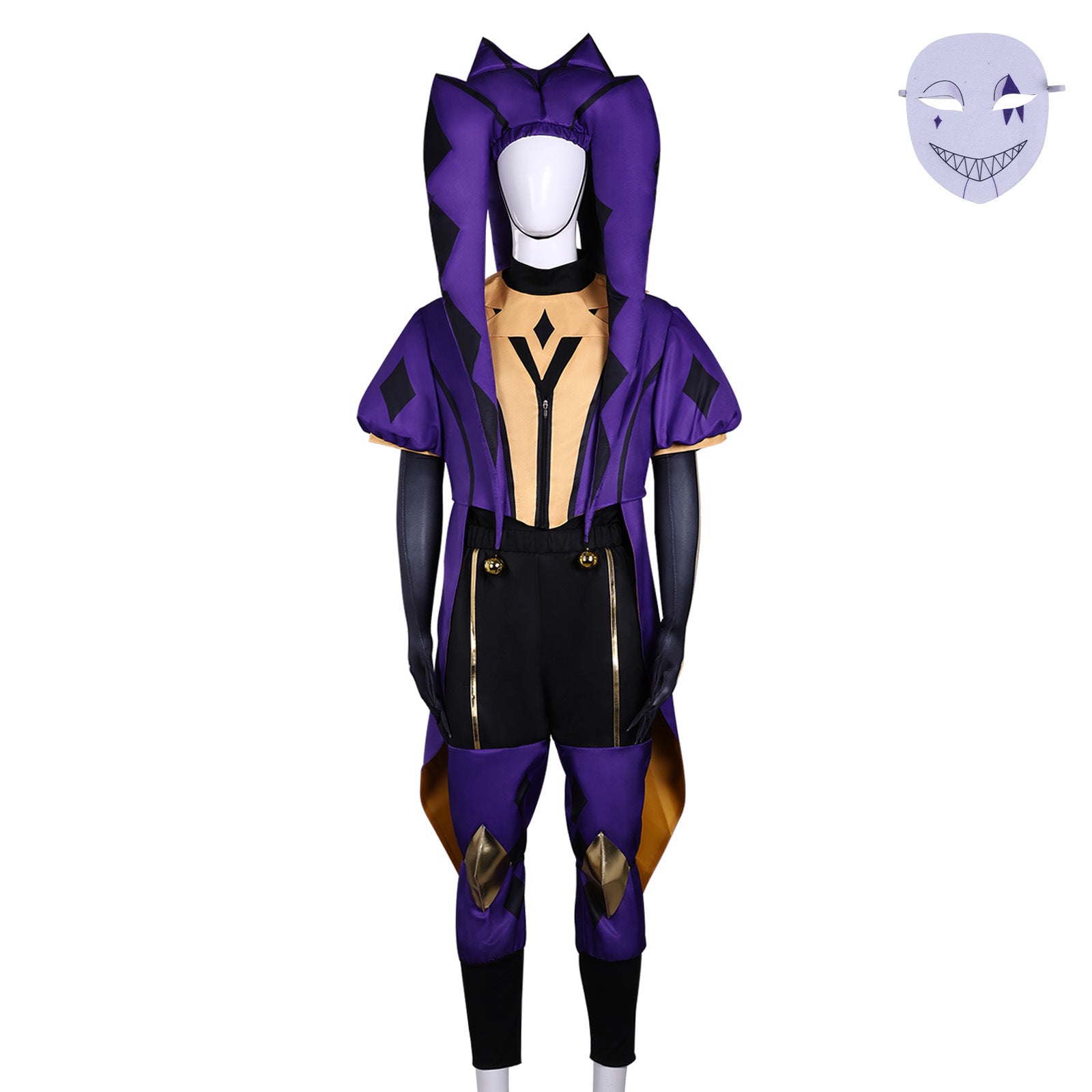 The Freak Circus Pierrot Harlequin Jester Cosplay Costumes Halloween Clown Carnival Party Outfit