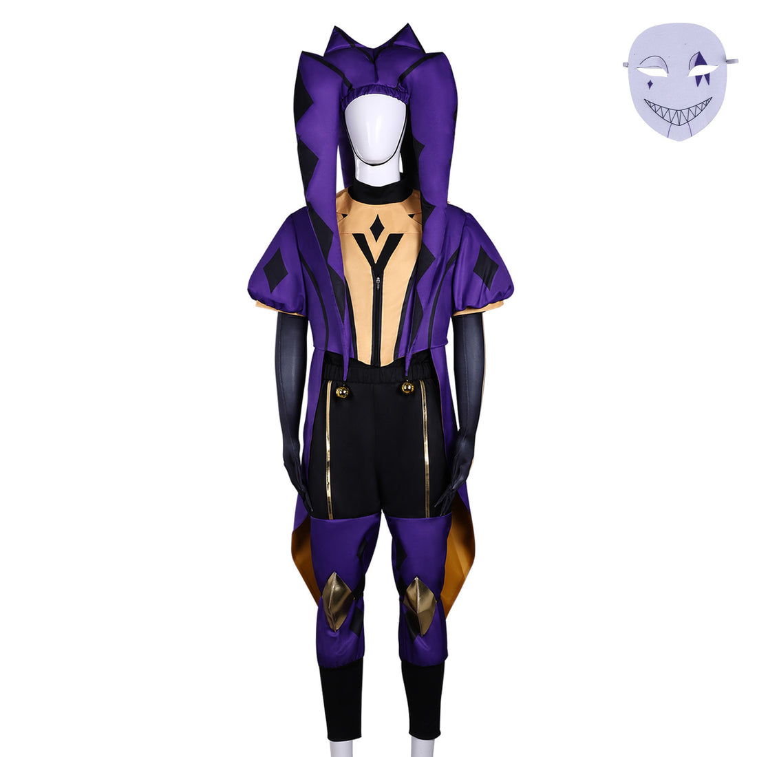The Freak Circus Pierrot Harlequin Jester Cosplay Costumes Halloween Clown Carnival Party Outfit