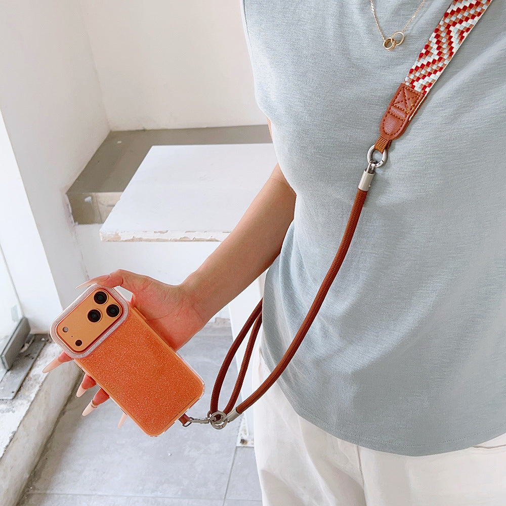 Embroidered Adjustable Crossbody & Wrist Phone Strap with Tabs – 2-IN-1 Wristlet & Hand Lanyard
