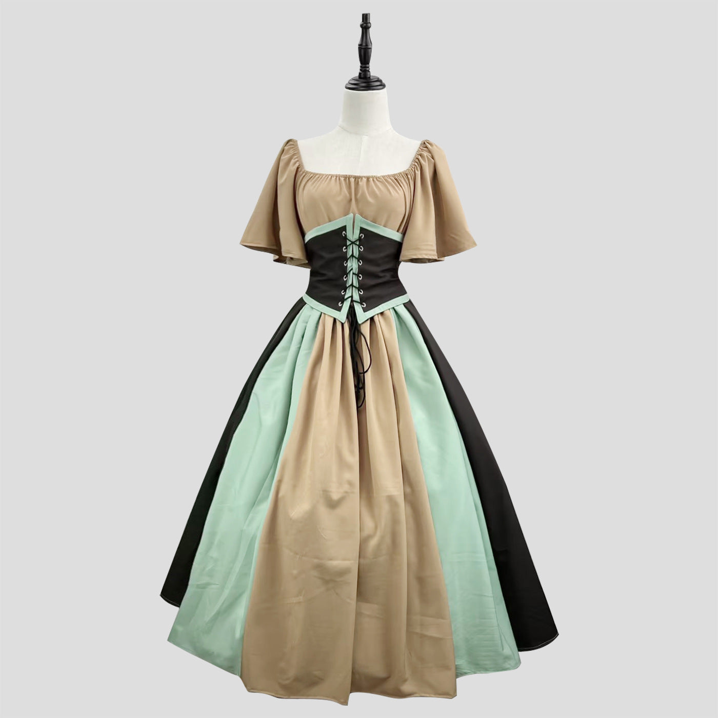Women's Medieval Renaissance Cosplay Dress - Vintage Flutter Sleeve Fairy Elf Gown