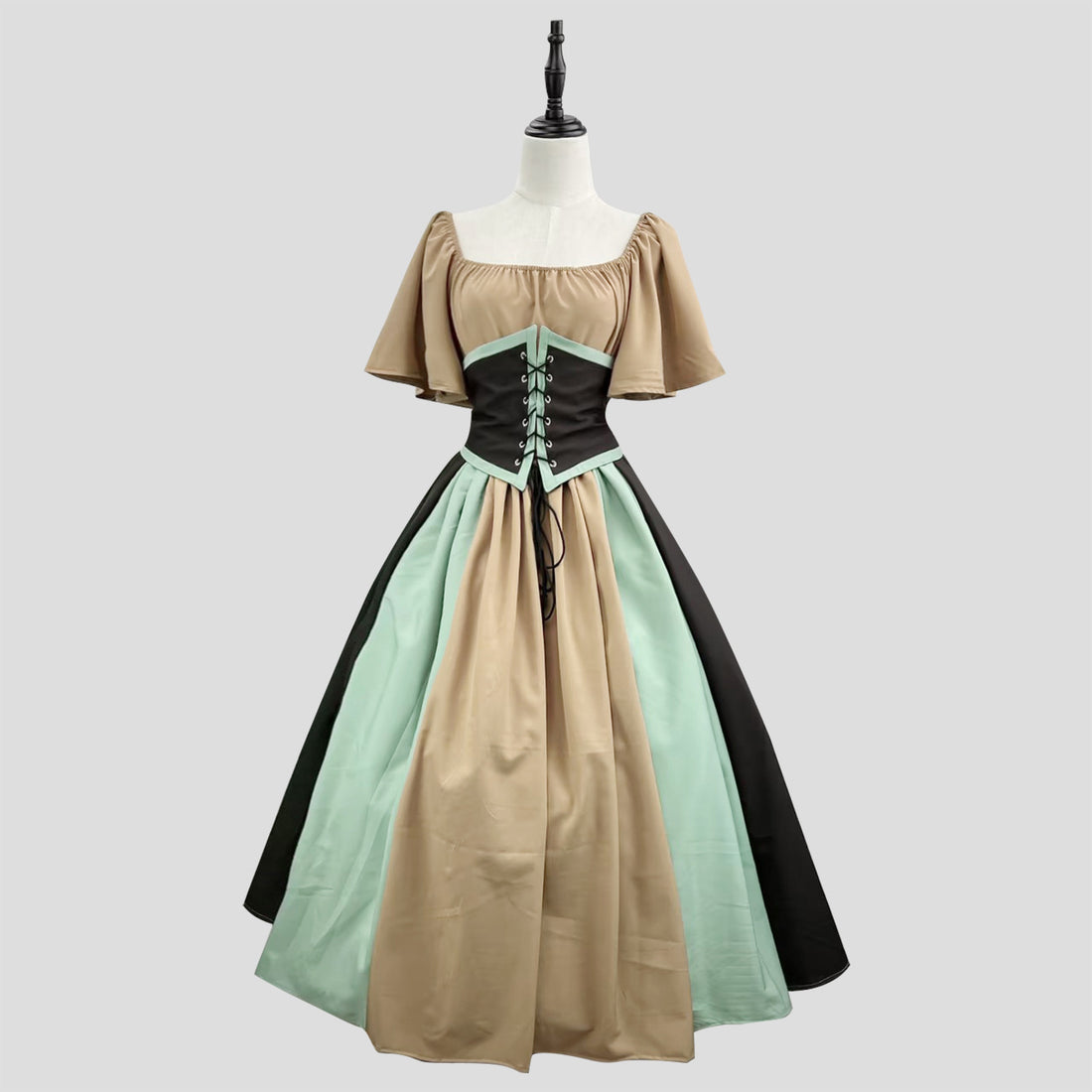 Women's Medieval Renaissance Cosplay Dress - Vintage Flutter Sleeve Fairy Elf Gown