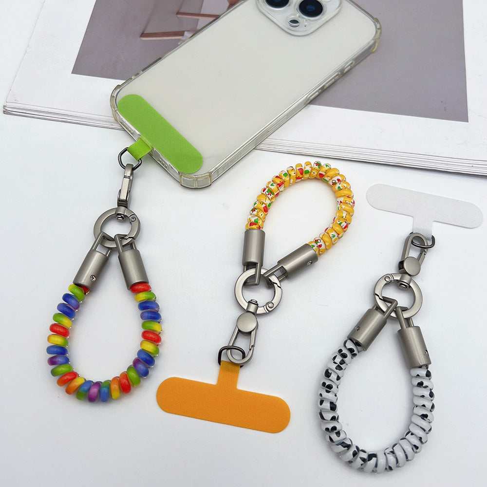 TPU Phone Cord Wrist Phone Strap with Tether Tabs – Elasticity Short Wristlet & Hand Lanyard