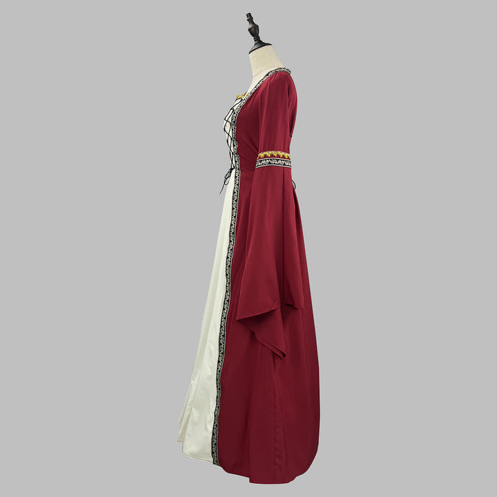 Women's Victorian Court Dress - Long Flare Sleeve Halloween Retro Masquerade Cosplay Costume