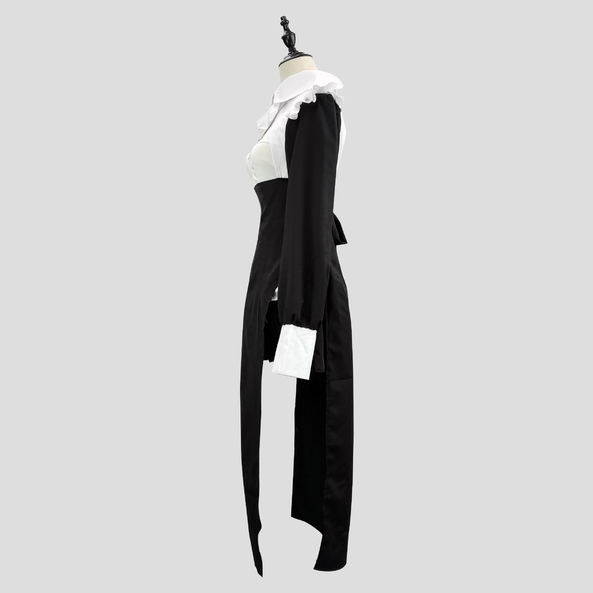 Women's Dark Nun Nurse Cosplay Costume Halloween Long Robe Slim Dress Party Outfit
