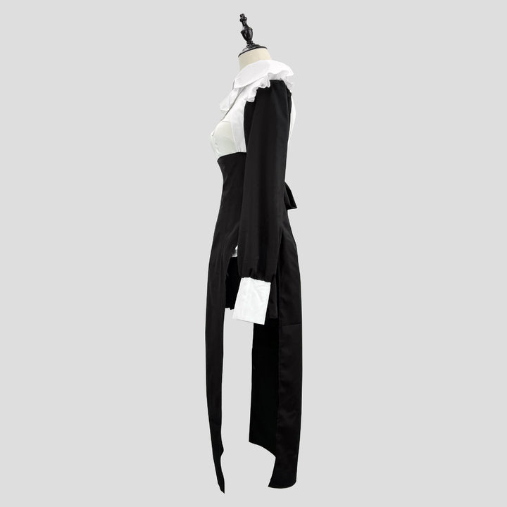 Women's Dark Nun Nurse Cosplay Costume Halloween Long Robe Slim Dress Party Outfit