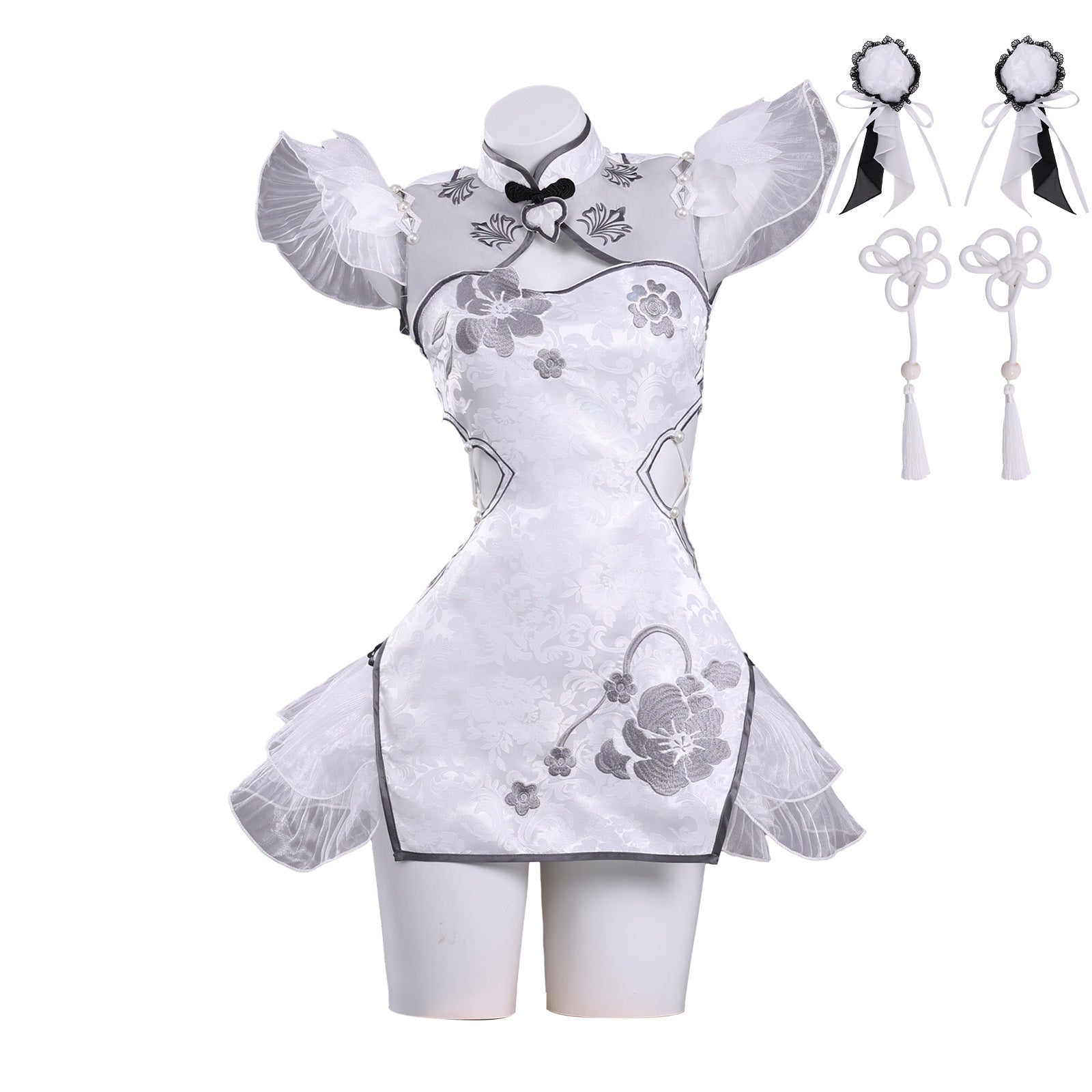 Naraka: Bladepoint Ziping Yin White Cheongsam Cosplay Costumes