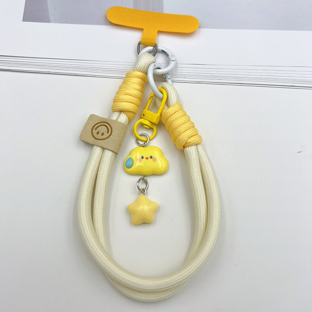 Speechless Cloud Pendant Wrist Double Phone Strap with Tether Tabs – Wristlet & Hand Lanyard
