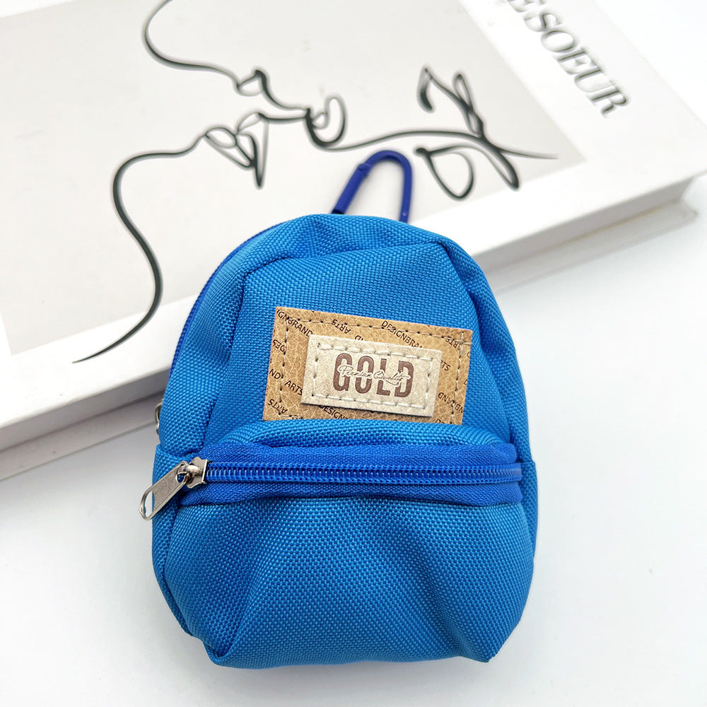 Gold Mini Coin Purse Headphone Bag with Carabiner – Mini Backpack Phone Charm Accessory