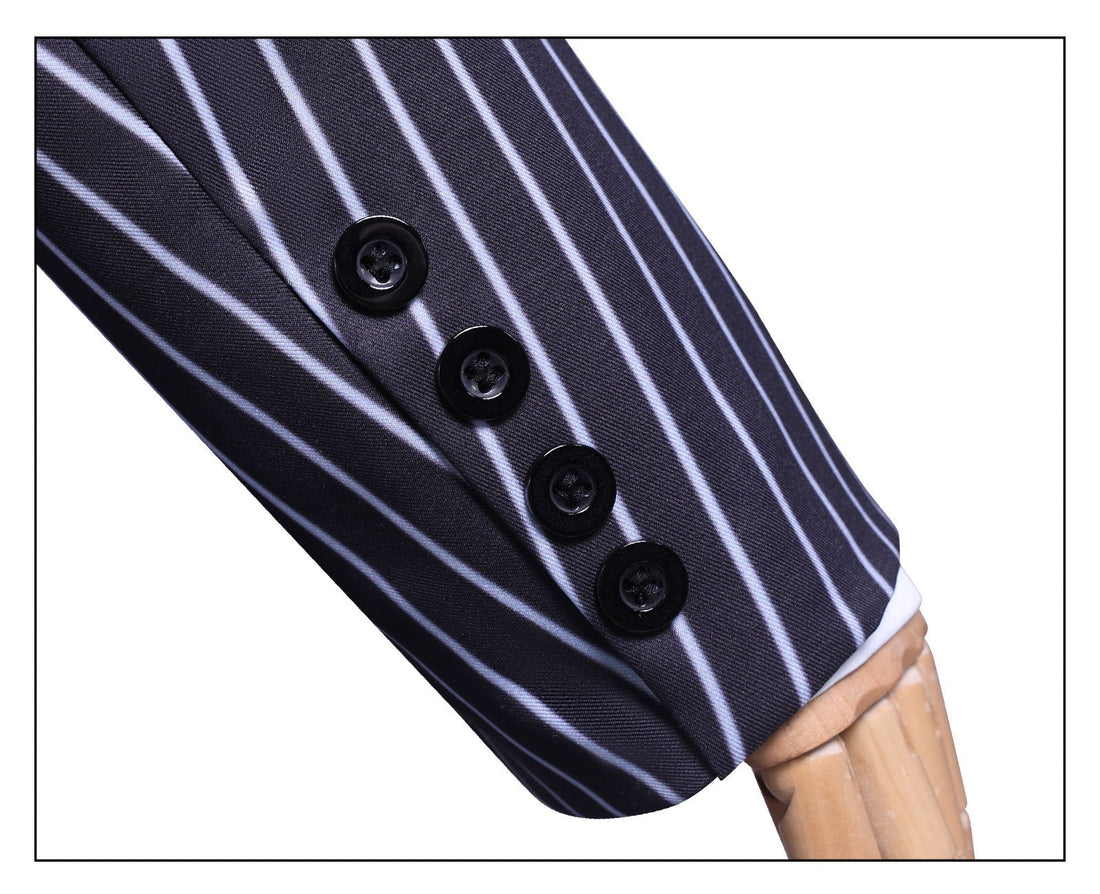 Wednesday 2 Gomez Addams Striped Suit Male Cosplay Costumes