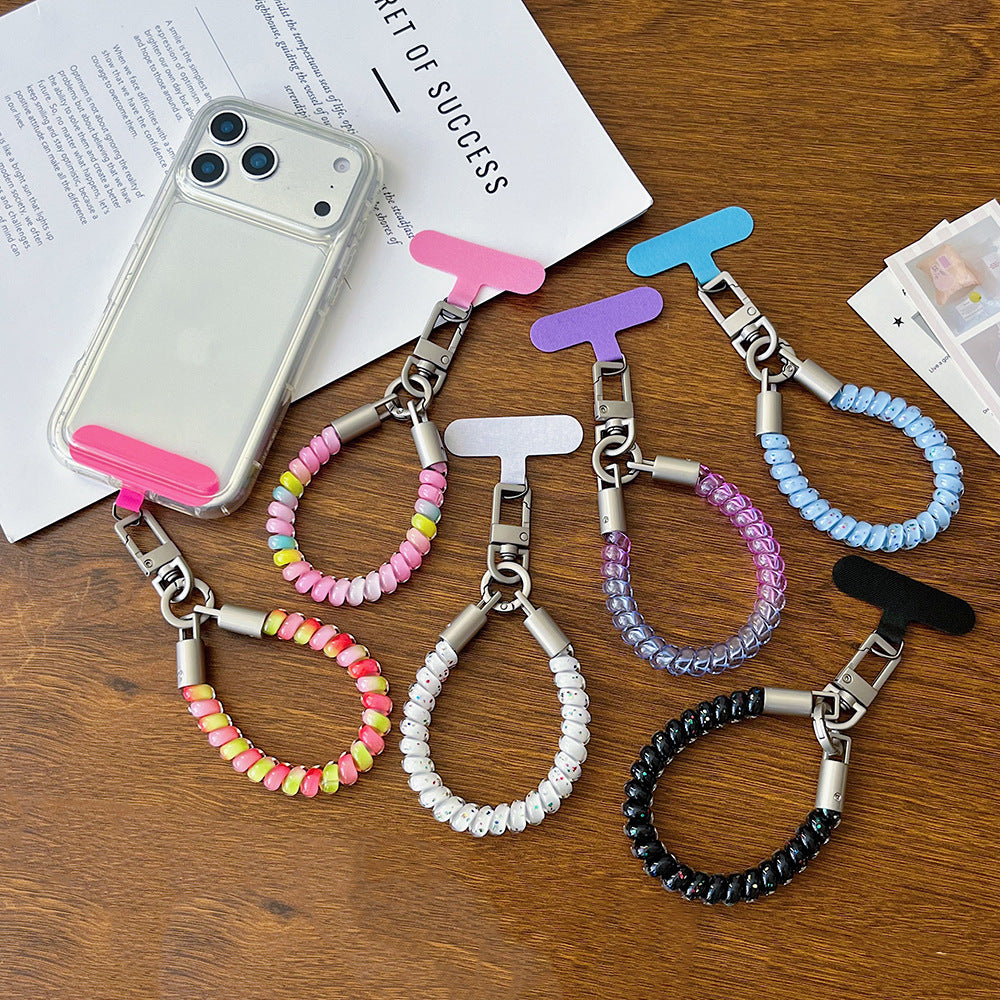 Thick Phone Cord Wrist Phone Strap with Tether Tabs – High Elasticity Wristlet & Hand Lanyard