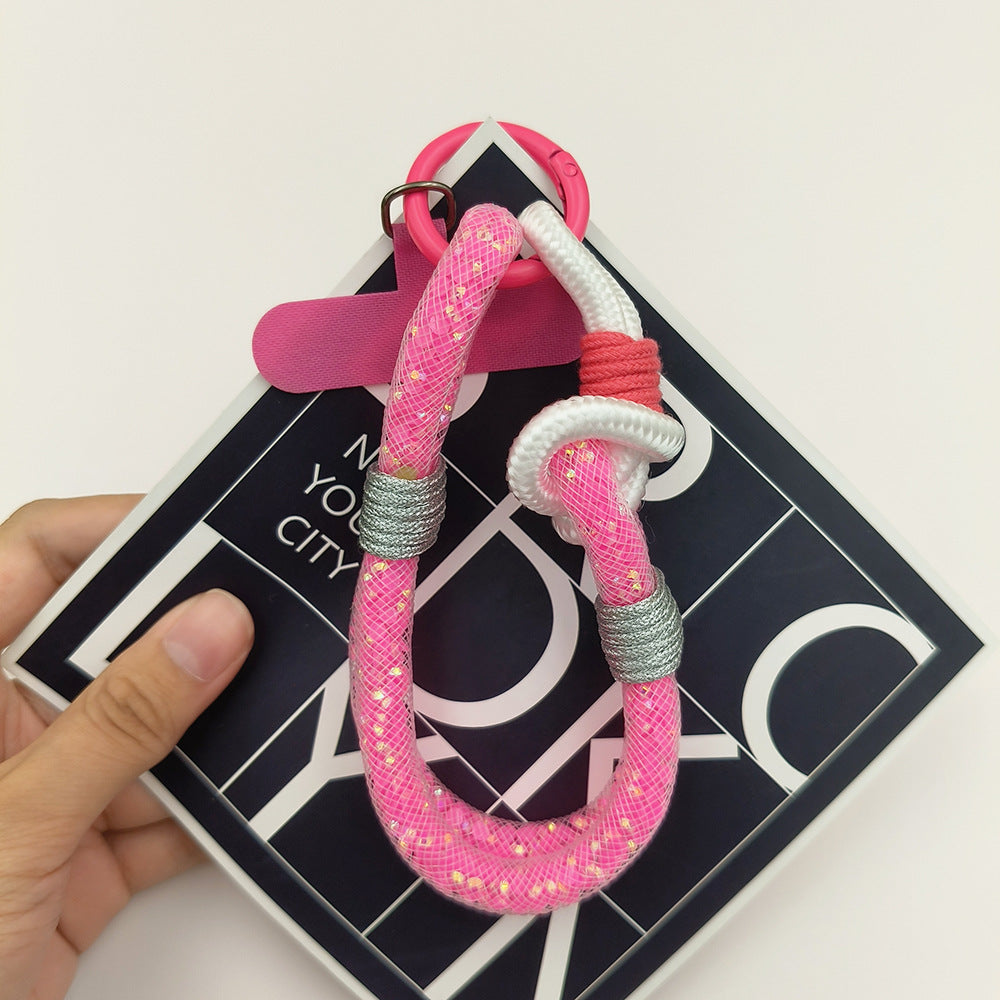 Adjustable Glitter Wrist Phone Strap with Tether Tabs – Multicolor Wristlet & Hand Nylon Lanyard