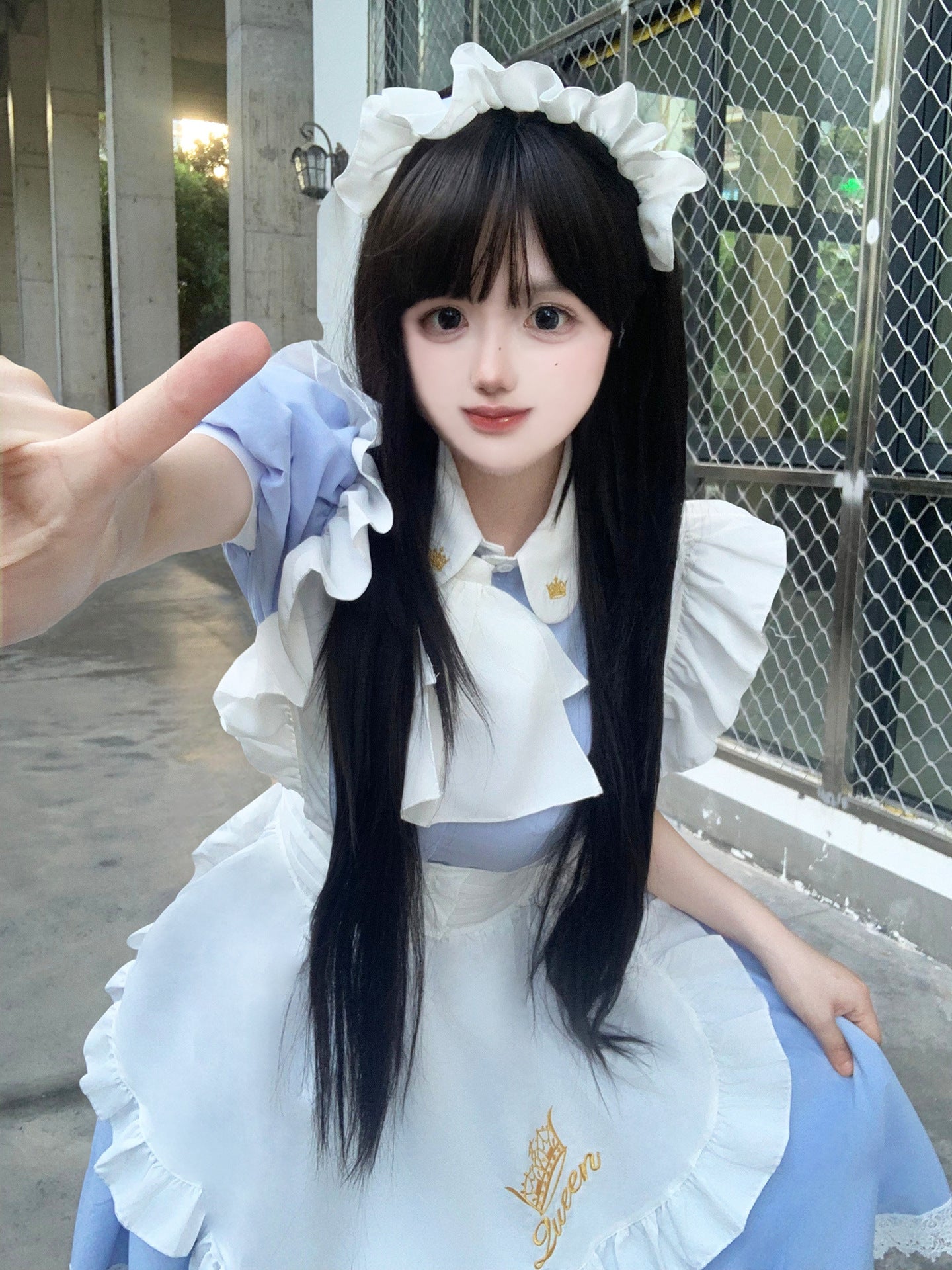 British Queen Maid Outfit Long Dress Lolita Cosplay Costume