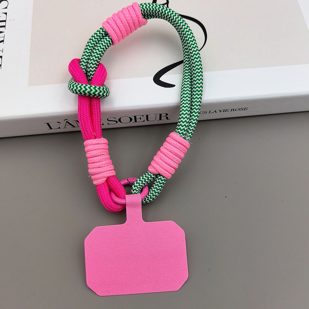 Color-Blocked Adjustable Wrist Phone Strap with Tether Tabs – Hand Woven Wristlet & Hand Lanyard