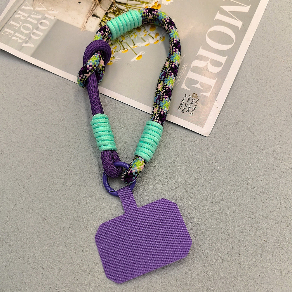 Color-Blocked Adjustable Wrist Phone Strap with Tether Tabs – Hand Woven Wristlet & Hand Lanyard