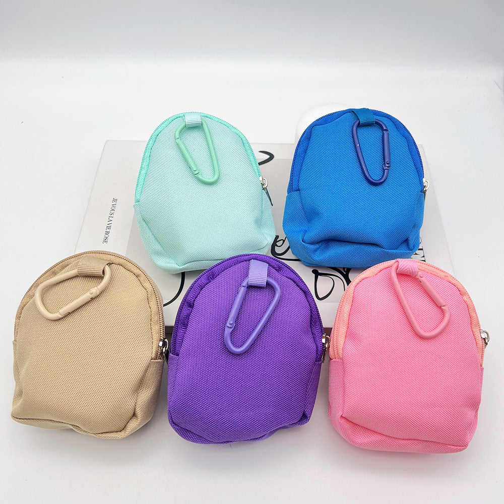 Gold Mini Coin Purse Headphone Bag with Carabiner – Mini Backpack Phone Charm Accessory