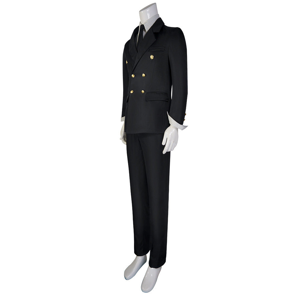 Navigation Vinsmoke Sanji Cosplay Costume - Wano Country Arc One Piece Black Suit
