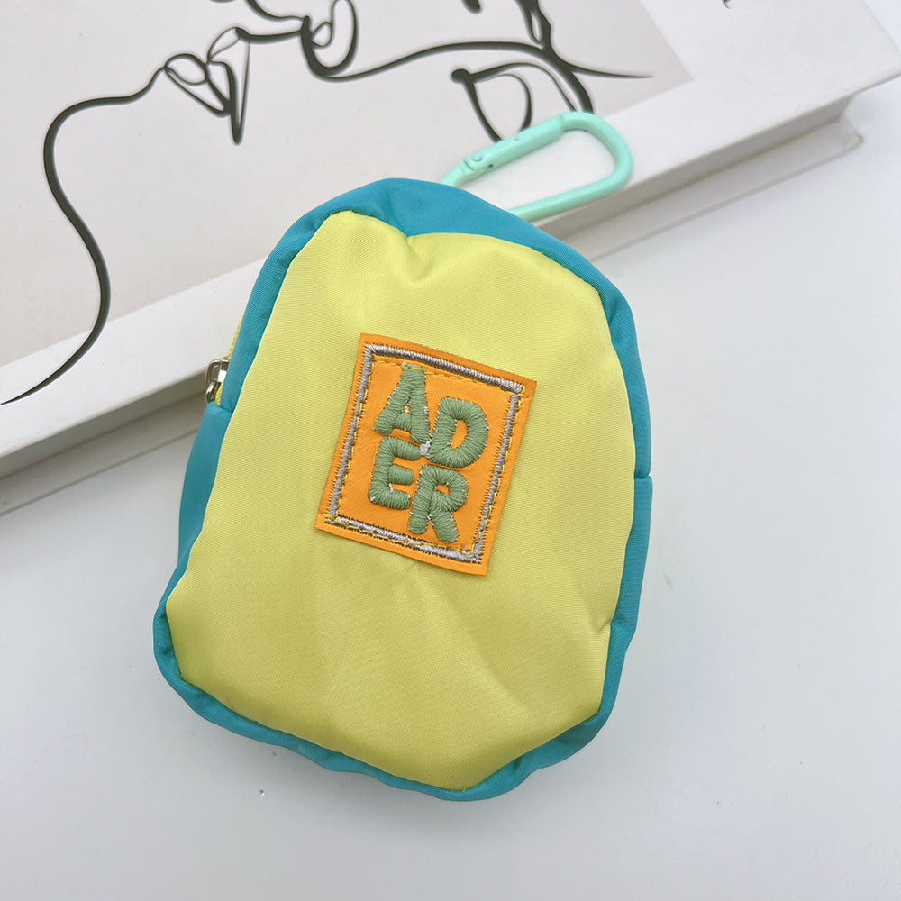 Cute Bear Mini Coin Purse Headphone Bag with Carabiner – Printed Mini Bag Phone Accessory