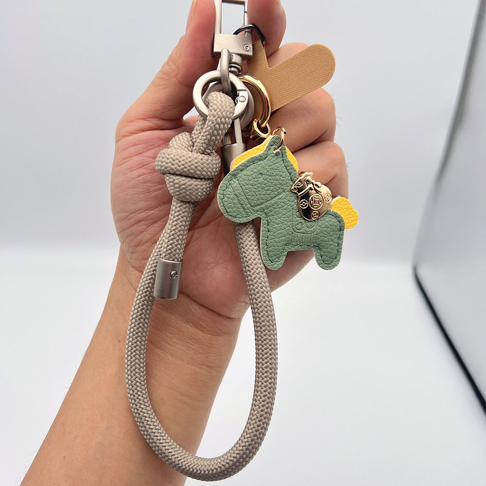 Adjustable Knotted Wrist Phone Strap with Tether Tabs – Leather Horse Wristlet & Hand Lanyard