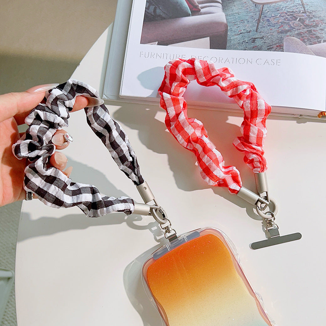Stylish Fabric Art Wrist Phone Strap with Tether Tabs – Colon-shaped Wristlet & Hand Lanyard
