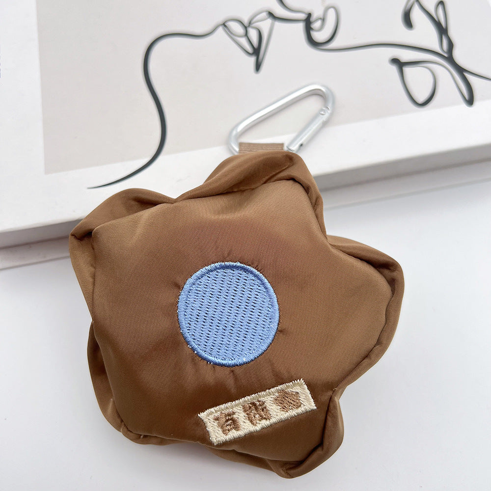 Star Mini Coin Purse Headphone Bag with Carabiner – Embroidered Mini Bag Phone Accessory