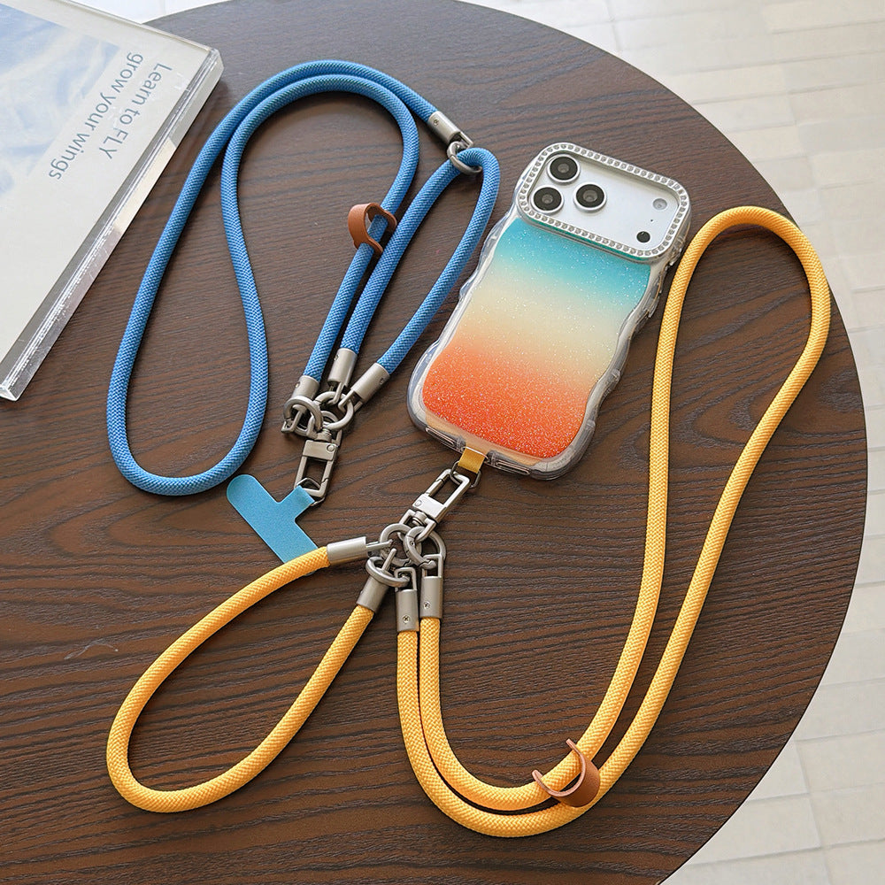 Multicolor Crossbody and Wrist Phone Strap with Tabs – Hand Woven 3-IN-1 Wristlet & Hand Lanyard