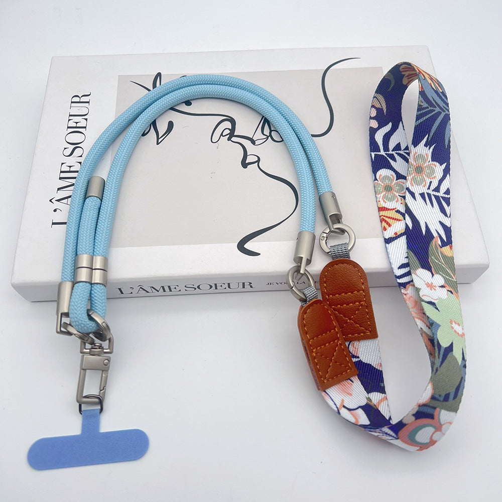 Trendy Patterns Woven Tape Crossbody Phone Strap with Tabs – Adjustable Wristlet & Hand Lanyard