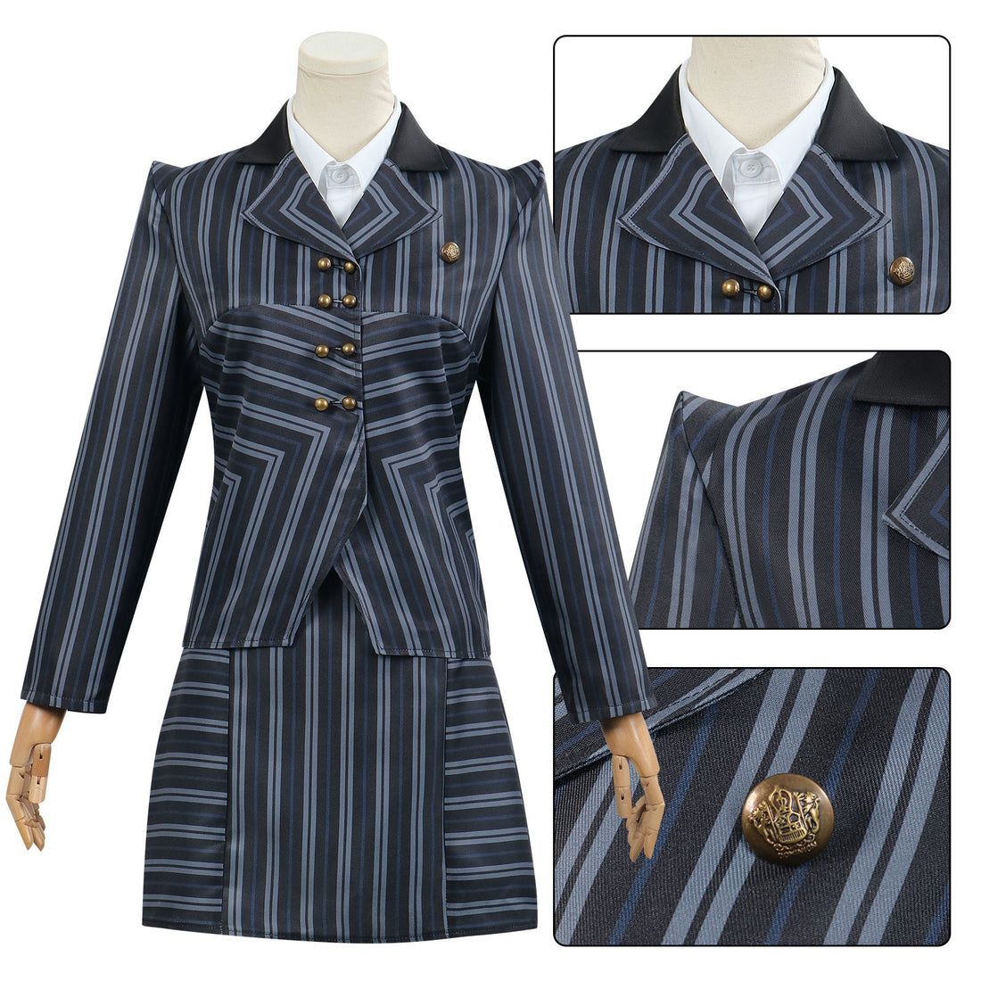 Wicked: For Good Witch Elphaba Black Stripe Suit Cosplay Costumes