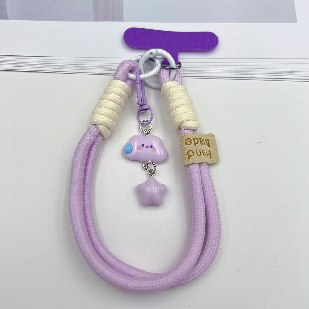 Speechless Cloud Pendant Wrist Double Phone Strap with Tether Tabs – Wristlet & Hand Lanyard