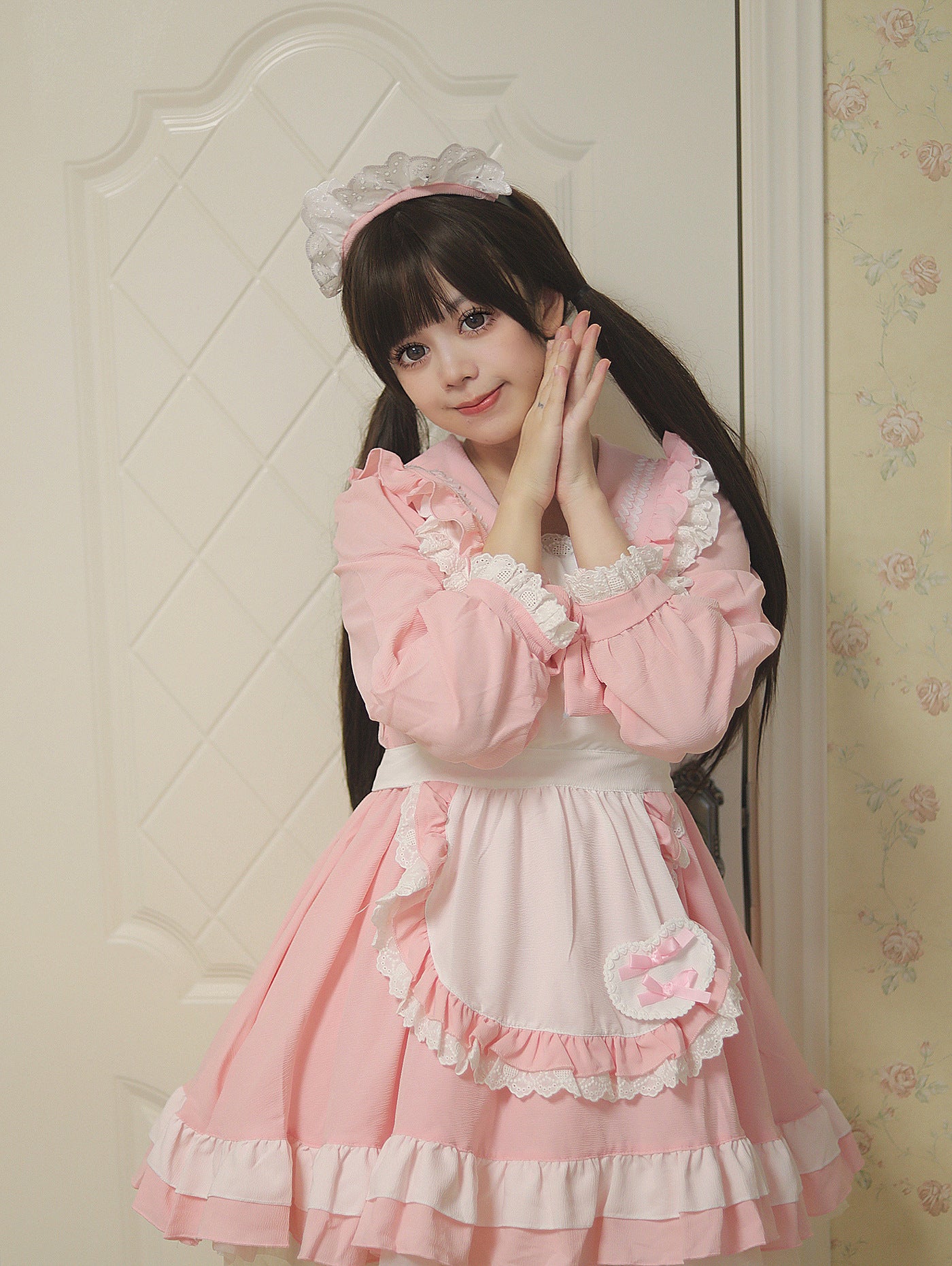 Sweet Japanese Preppy Sailor Collar Maid Outfit Lolita Dress