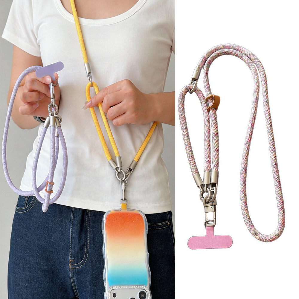 Multicolor Crossbody and Wrist Phone Strap with Tabs – Hand Woven 3-IN-1 Wristlet & Hand Lanyard