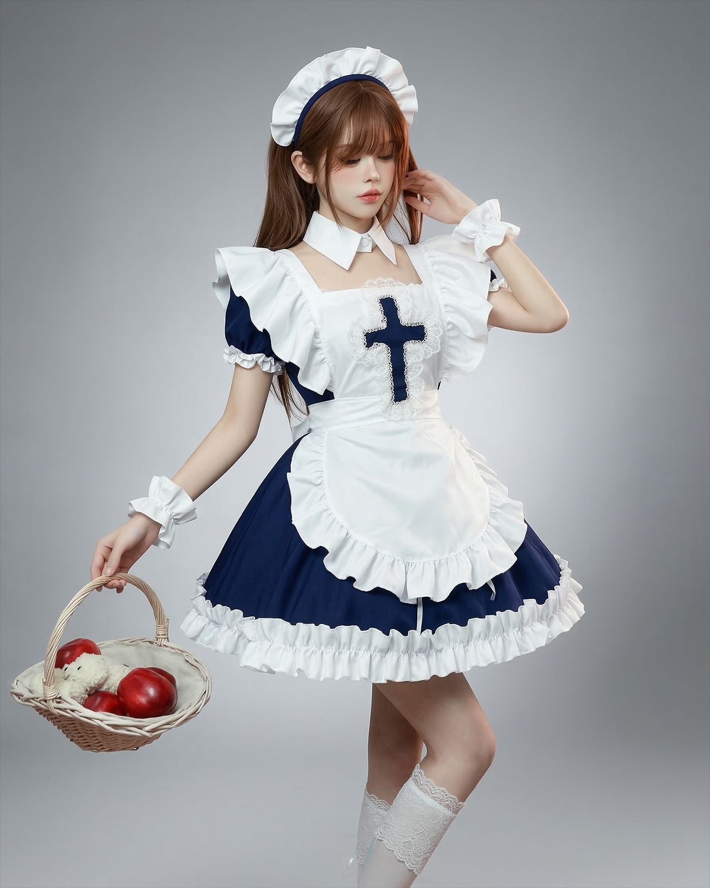 Classic Short Sleeve Lolita Dress Cute Japanese Maid Cosplay