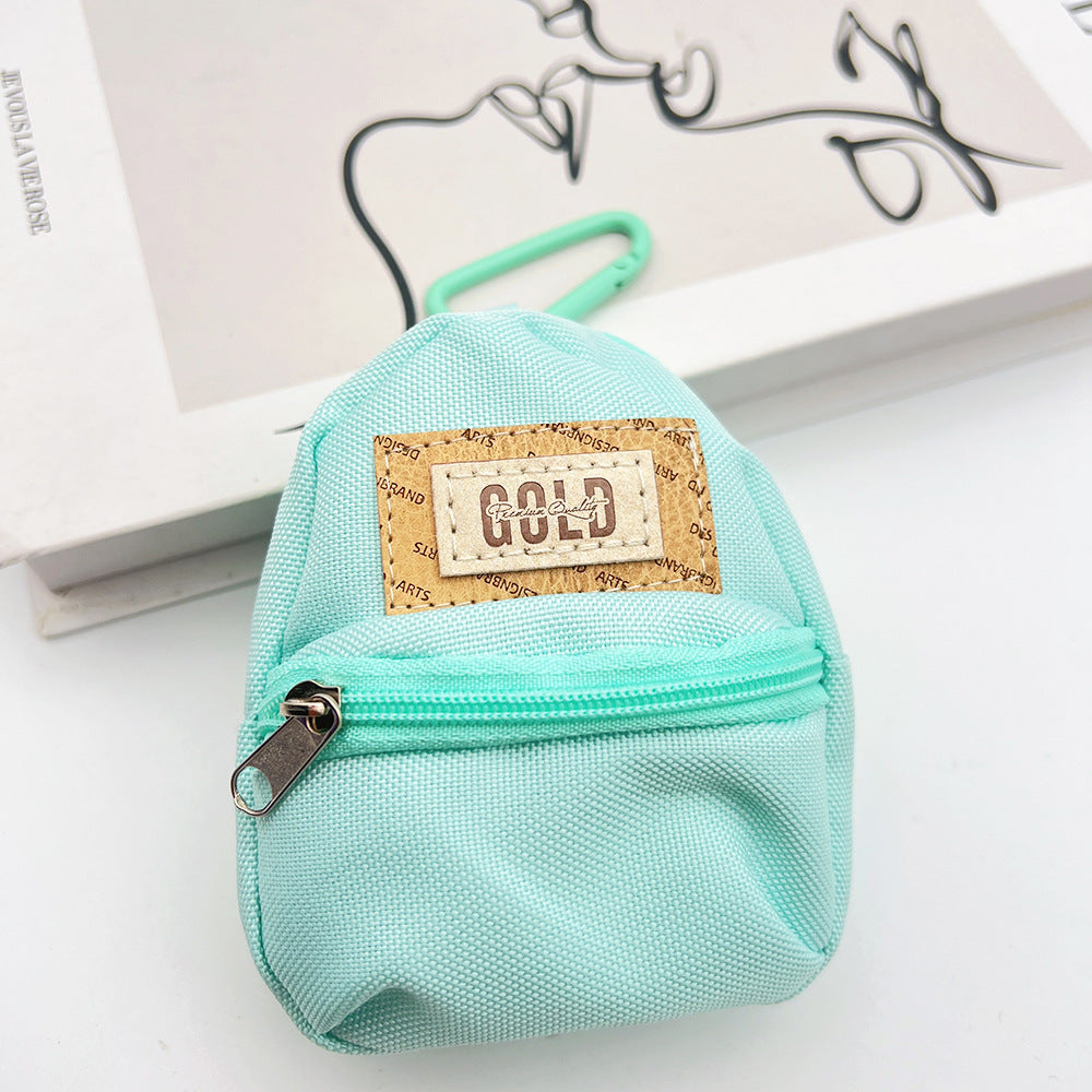 Gold Mini Coin Purse Headphone Bag with Carabiner – Mini Backpack Phone Charm Accessory