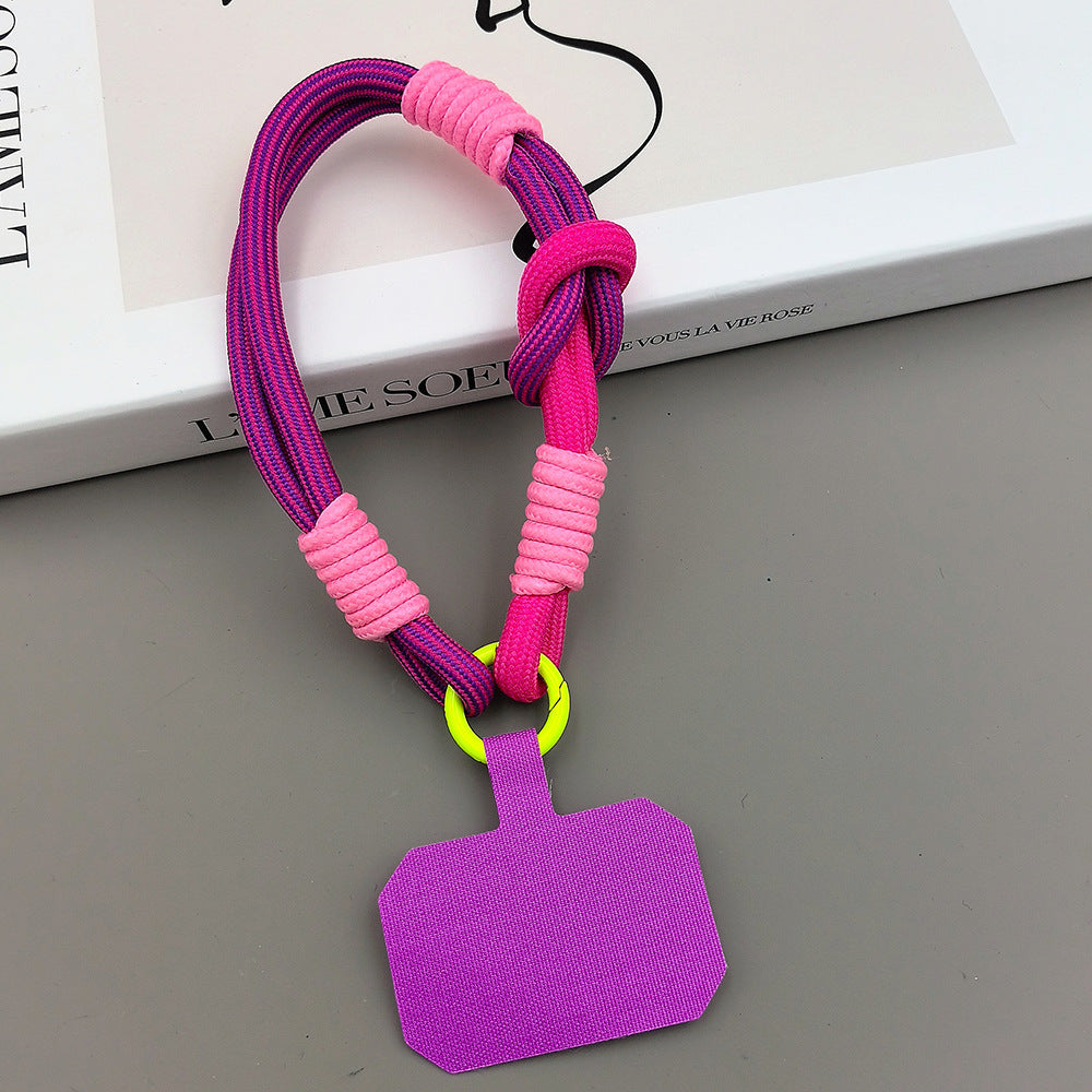 Color-Blocked Adjustable Wrist Phone Strap with Tether Tabs – Hand Woven Wristlet & Hand Lanyard