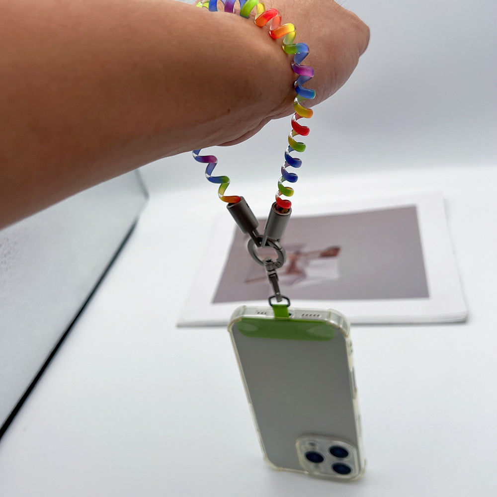 TPU Phone Cord Wrist Phone Strap with Tether Tabs – Elasticity Short Wristlet & Hand Lanyard