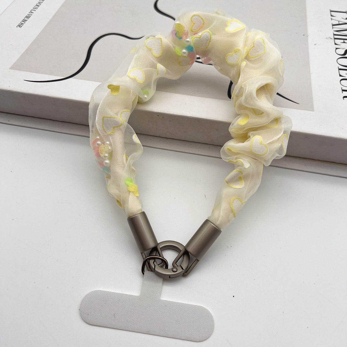 Floral Tulle Wrist Phone Strap with Tether Tabs – Colon-shaped Wristlet & Hand Lanyard