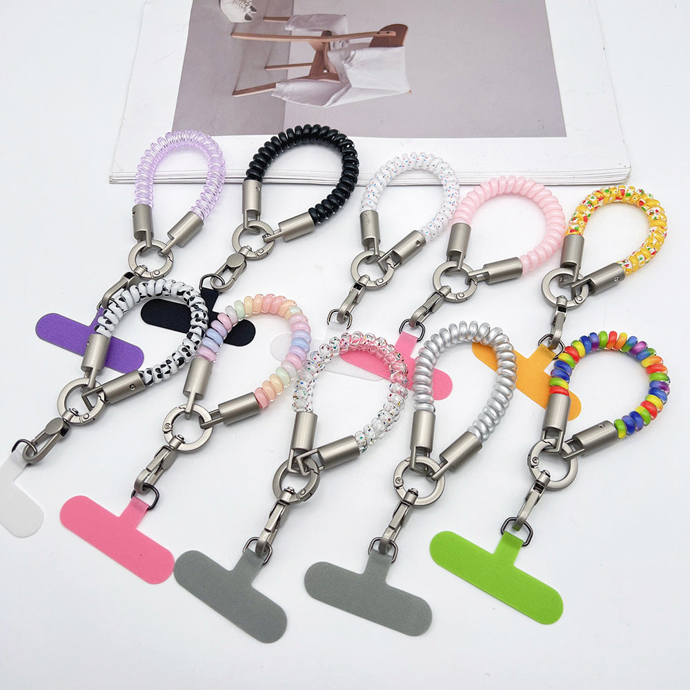 TPU Phone Cord Wrist Phone Strap with Tether Tabs – Elasticity Short Wristlet & Hand Lanyard
