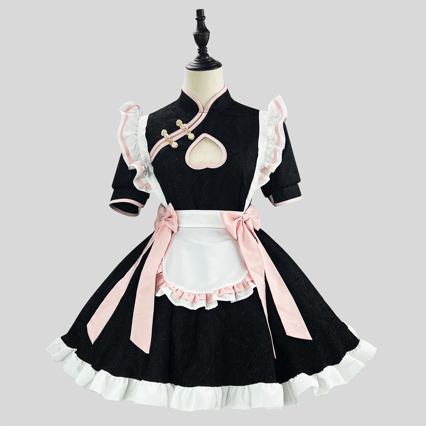 Heart-shaped Cutout Chinese Qipao Maid Outfit Lolita Dress