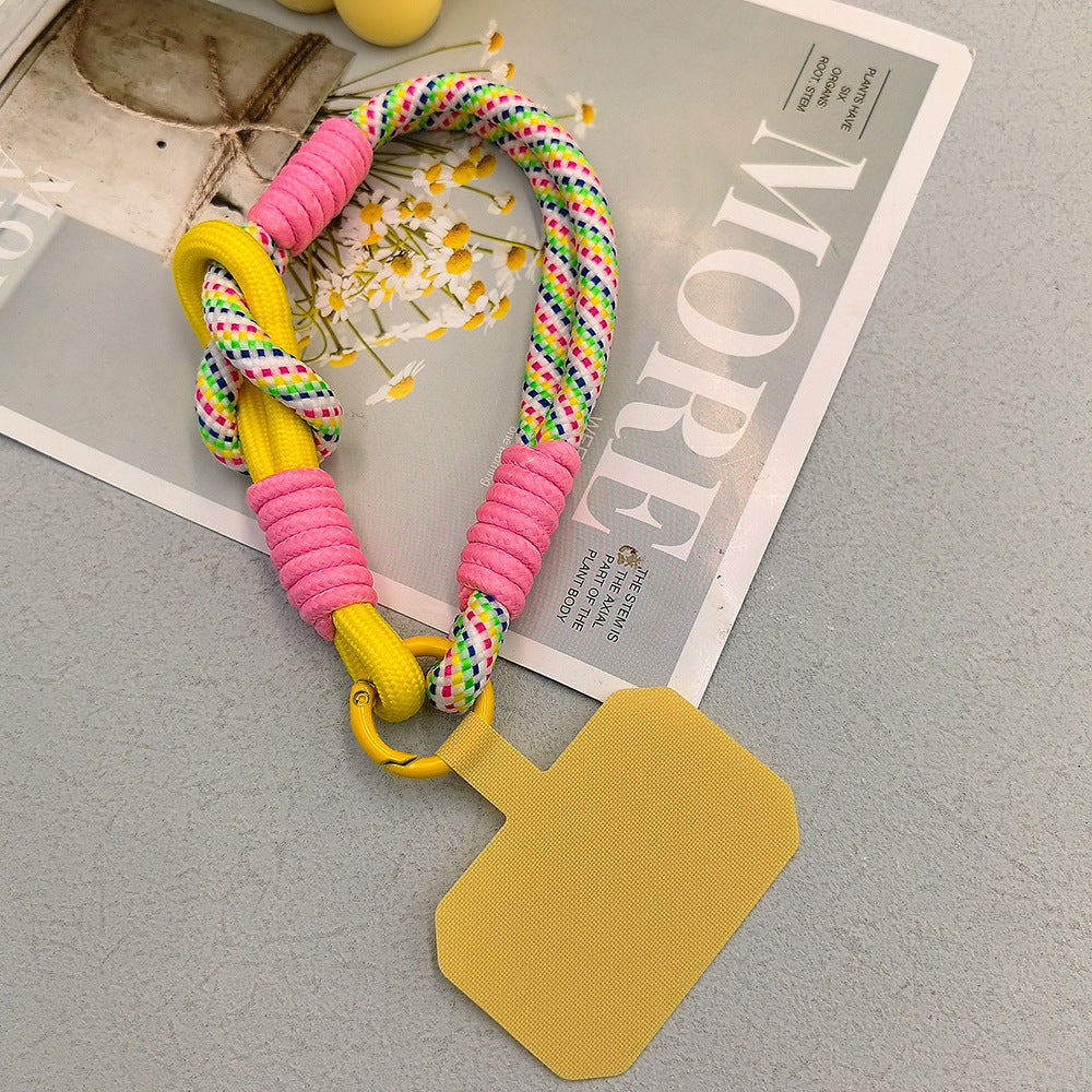 Color-Blocked Adjustable Wrist Phone Strap with Tether Tabs – Hand Woven Wristlet & Hand Lanyard