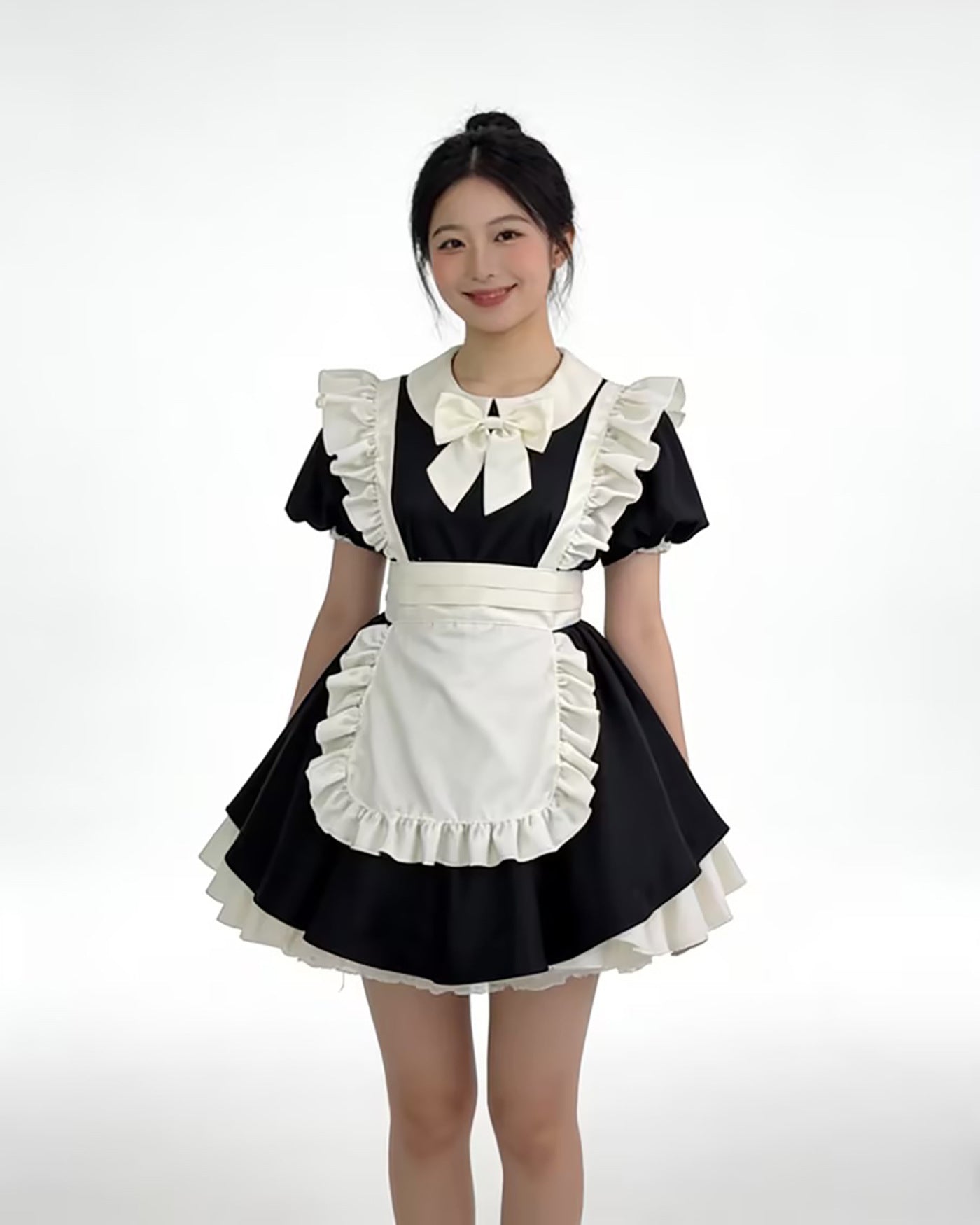 Inverted Pleat Ruffle Maid Outfit Classic Cosplay Lolita Dress