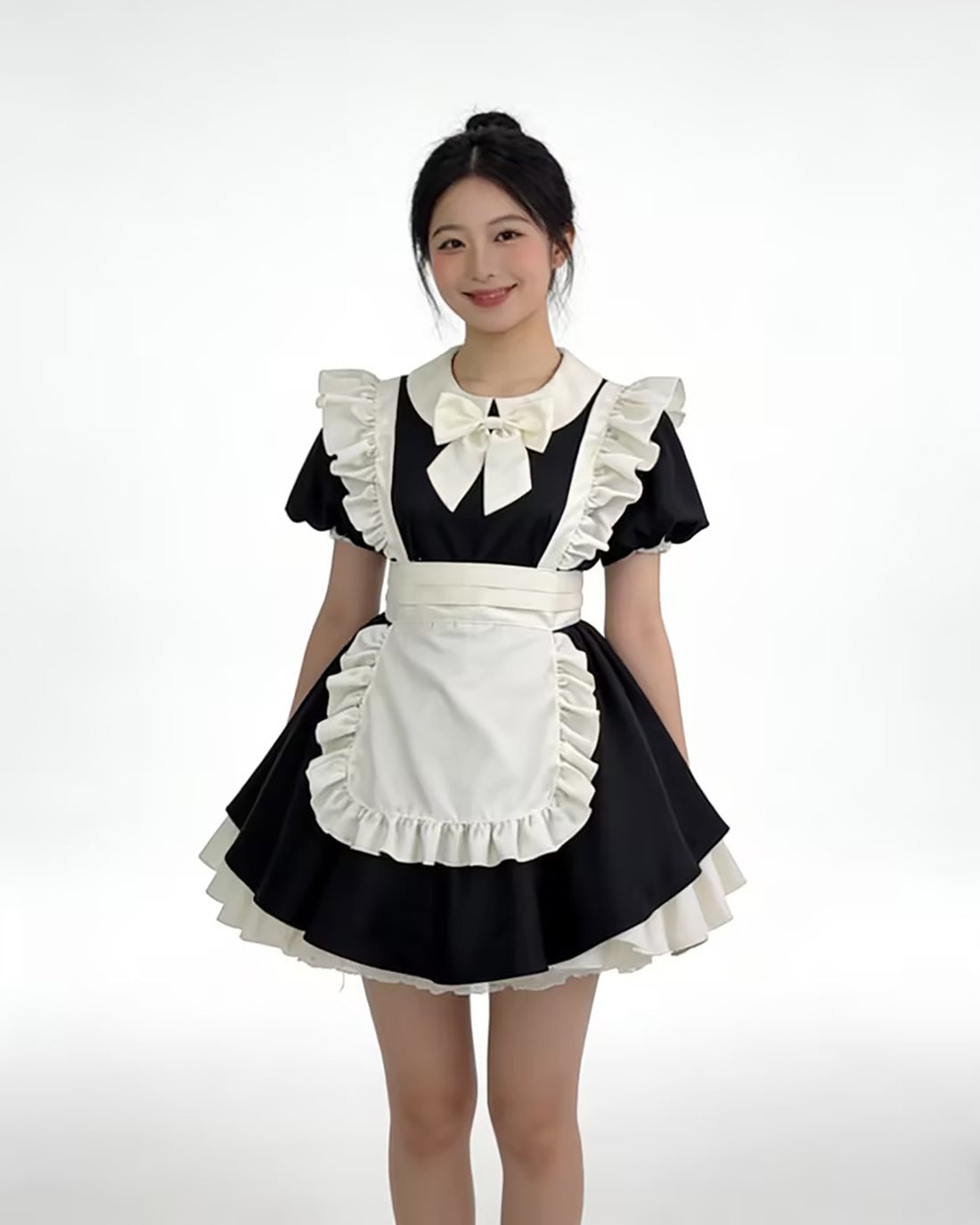 Inverted Pleat Ruffle Maid Outfit Classic Cosplay Lolita Dress