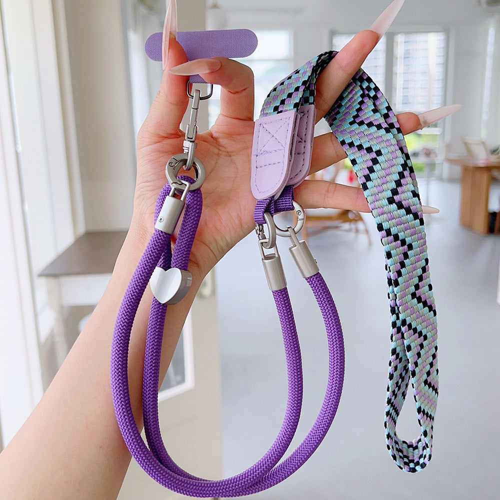 Embroidered Adjustable Crossbody & Wrist Phone Strap with Tabs – 2-IN-1 Wristlet & Hand Lanyard