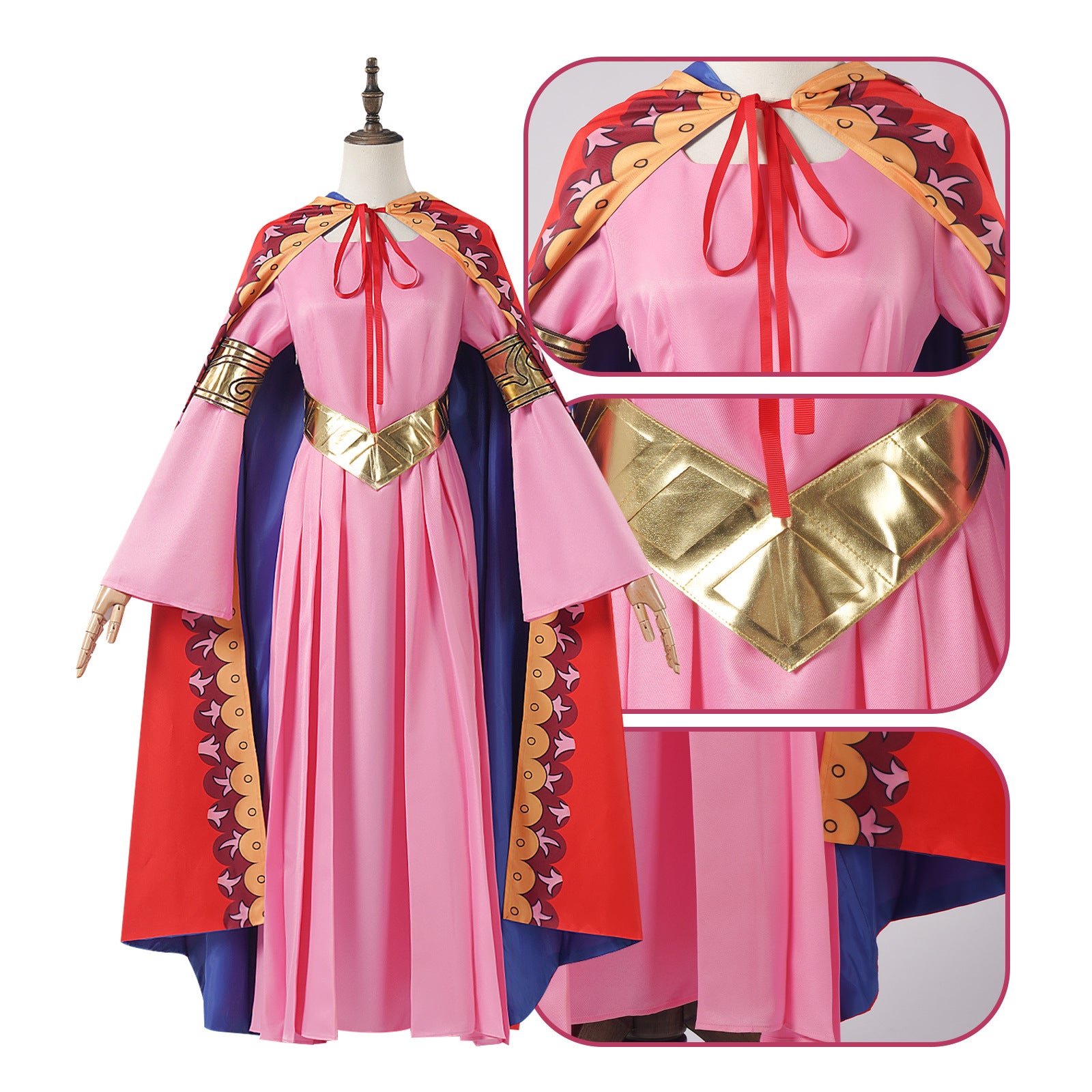 Navigation Vivi Nefertari Cloak Red Dress Women One Piece Halloween Carnival Outfits