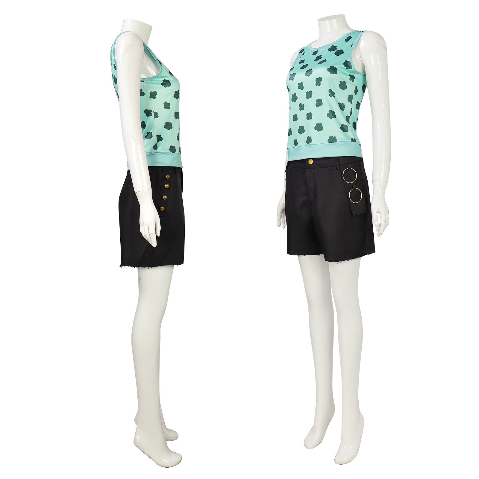Navigation Nami Season 2 Cosplay Blue Tank Top Pants Set One Piece Women Halloween Outfits