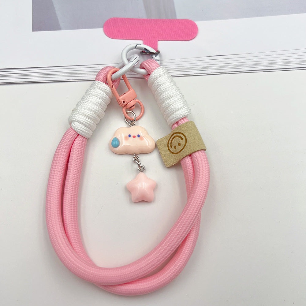 Speechless Cloud Pendant Wrist Double Phone Strap with Tether Tabs – Wristlet & Hand Lanyard
