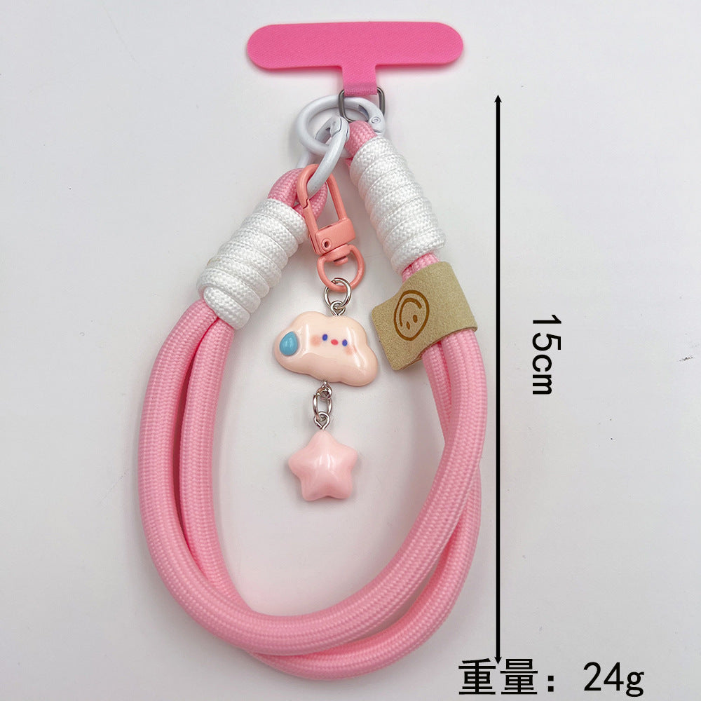 Speechless Cloud Pendant Wrist Double Phone Strap with Tether Tabs – Wristlet & Hand Lanyard