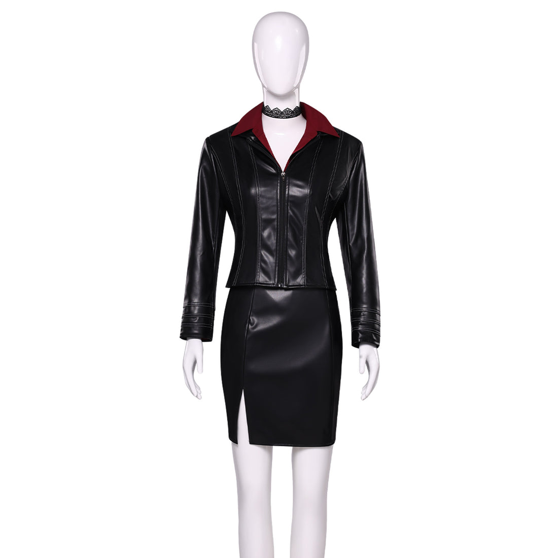 Resident Evil Ada Wong Black Leather Suit Cosplay Costumes Halloween Themed Carnival Outfit