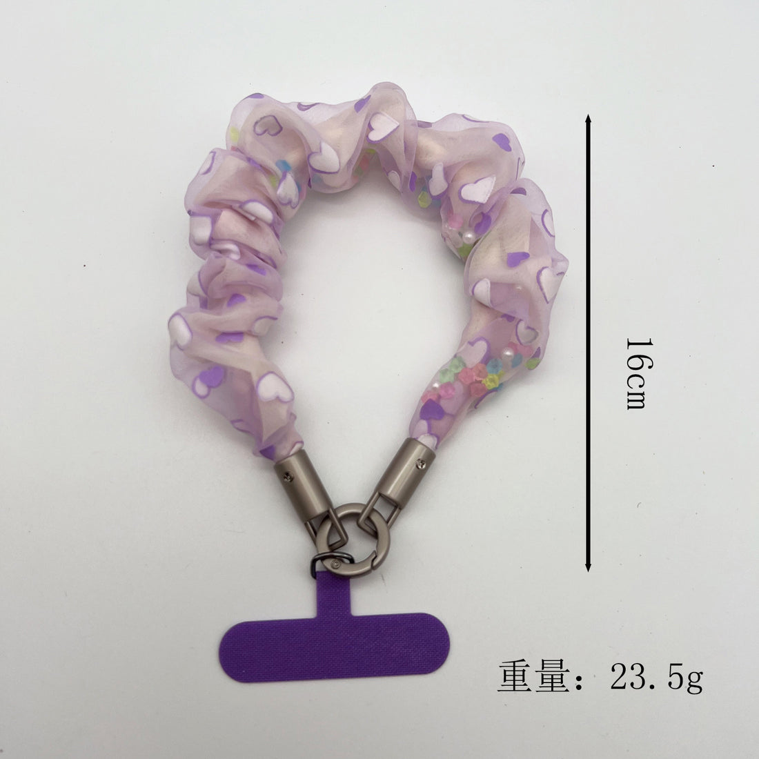 Floral Tulle Wrist Phone Strap with Tether Tabs – Colon-shaped Wristlet & Hand Lanyard