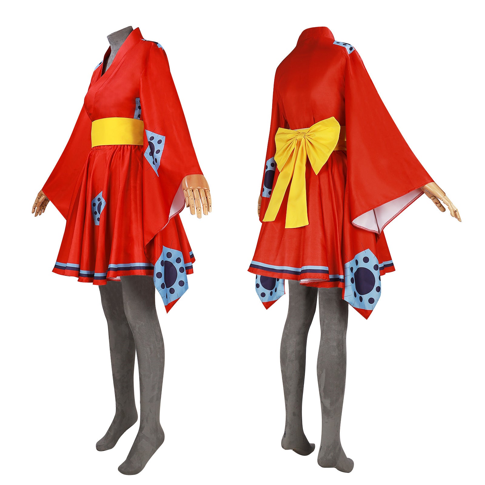 Navigation Monkey D. Luffy Genderbend Cosplay Costume Female One Piece Red Kimono Dress