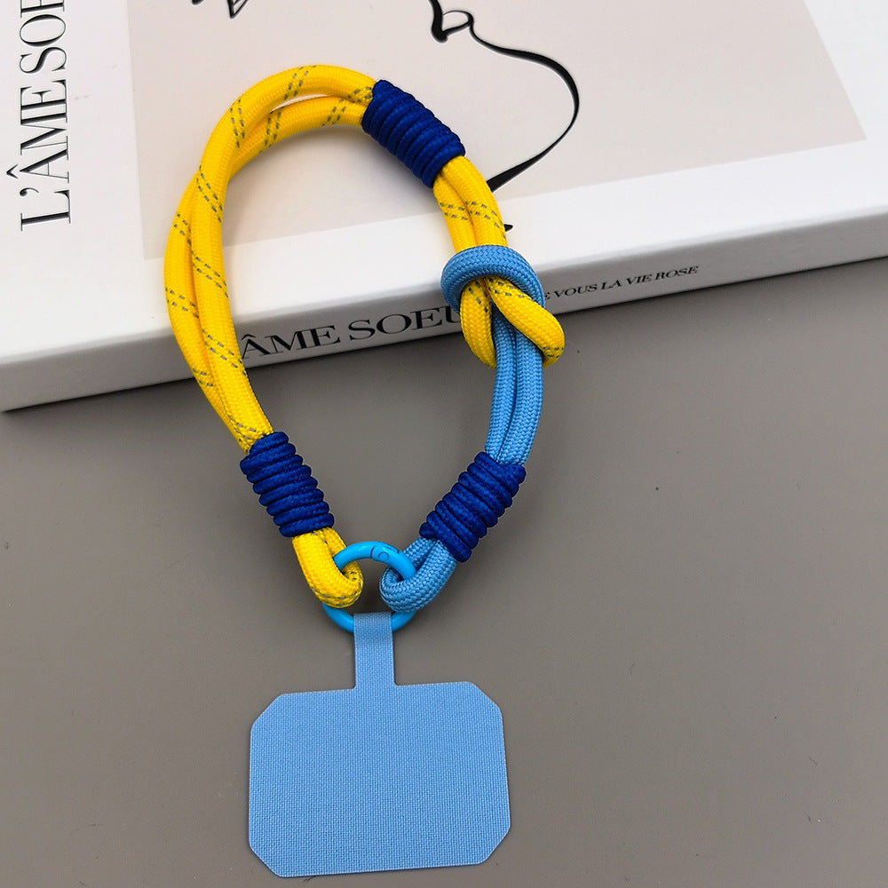 Color-Blocked Adjustable Wrist Phone Strap with Tether Tabs – Hand Woven Wristlet & Hand Lanyard