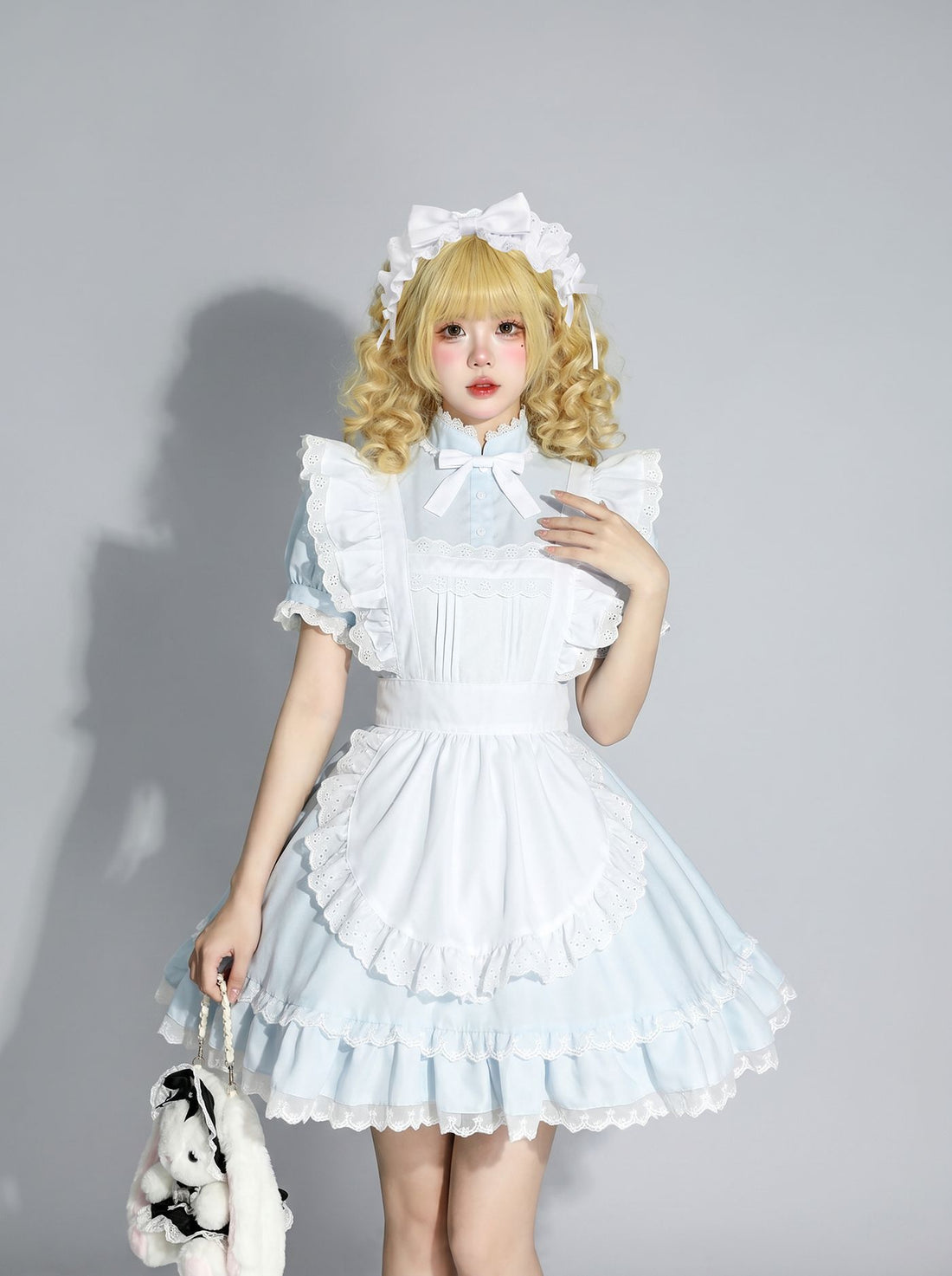 Alice Aqua Blue Lolita Maid Outfit Streamer Cosplay Dress